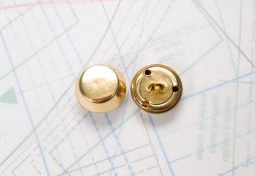 Bouton en métal doré brillant estampé boucle en U insérée