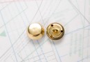 Bouton en métal doré brillant estampé boucle en U insérée