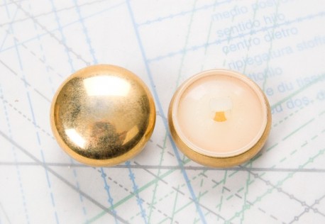 Bouton en métal doré brillant estampé attache en U moulée