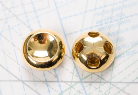 Bouton en métal doré brillant estampé 4 trous
