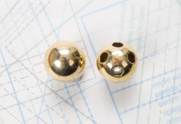 Bouton en métal doré brillant estampé 4 trous
