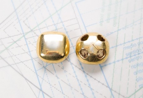 Bouton en métal doré brillant estampé 4 trous