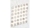 Bouton en métal argenté boucle moulée 1 plaque de 24 boutons