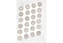Bouton en métal argenté boucle moulée 1 plaque de 9 boutons